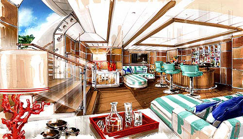 Interior Rendering Yacht